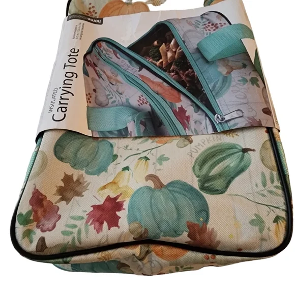 🆕️NWT! Home Essentials " Insulated Pumpkin Harvest FallCarrying Tote" - Picture 4 of 4